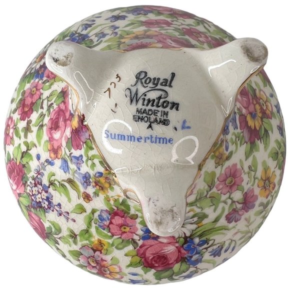 Royal Winton Summertime Chintz Open Sugar Bowl Ventnor Shape 3 Leg Pre 1960 VTG - Picture 5 of 8